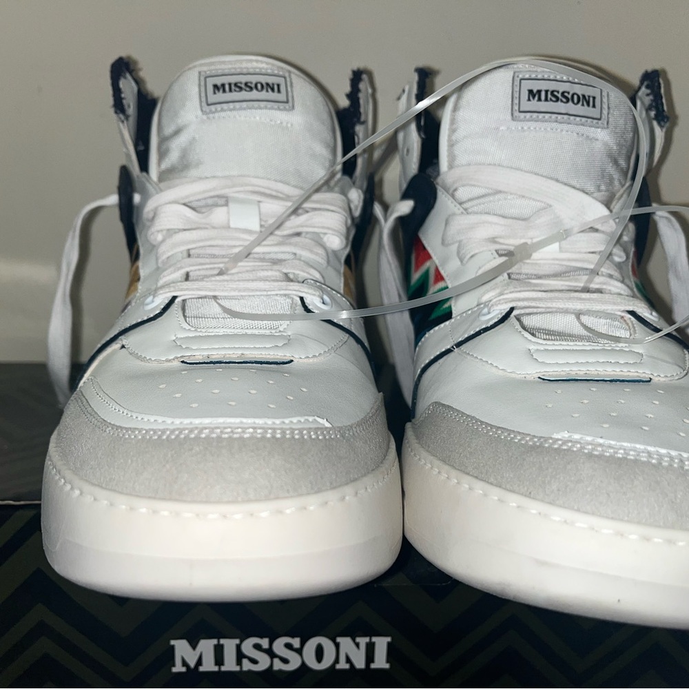 Missoni White High-Top Sneakers with Colorful Accents